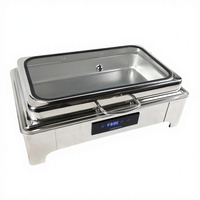 Chauffe-Plat Électrique Rectangulaire en Acier Inoxydable, Capacité 9L, 440W, pour Buffets et Banquets