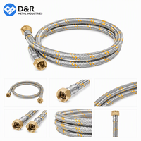 Tuyau flexible tressé en acier inoxydable D&R avec raccord fileté en laiton pour la connexion de conduites de gaz