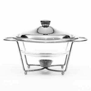 ชุดอุ่นอาหารบุฟเฟ่ต์โรงแรมหรู 2 ลิตร สีเงิน/ทอง พร้อมฝาปิดสแตนเลส - Product Image 1