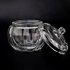 neues design halloween kürbisform glas kerze gläser mit deckel im großen stil