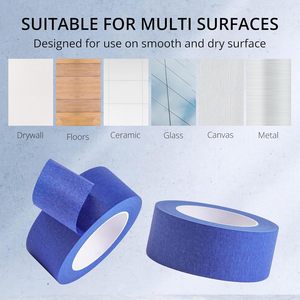 蓝色原色纸胶带单面橡胶胶粘剂中等粘力耐热防水不留胶痕 - Product Image 6