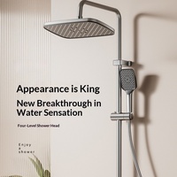 Ensemble de douche mural thermostatique numérique LED en aluminium poli moderne pour hôtel de luxe
