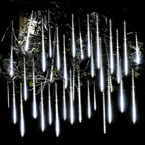 Außen terrasse Hochzeit Garten Baum Urlaub Weihnachten Street Decor 30/50cm 8 Röhren Meteor Dusche Regen Led Fairy String Lights