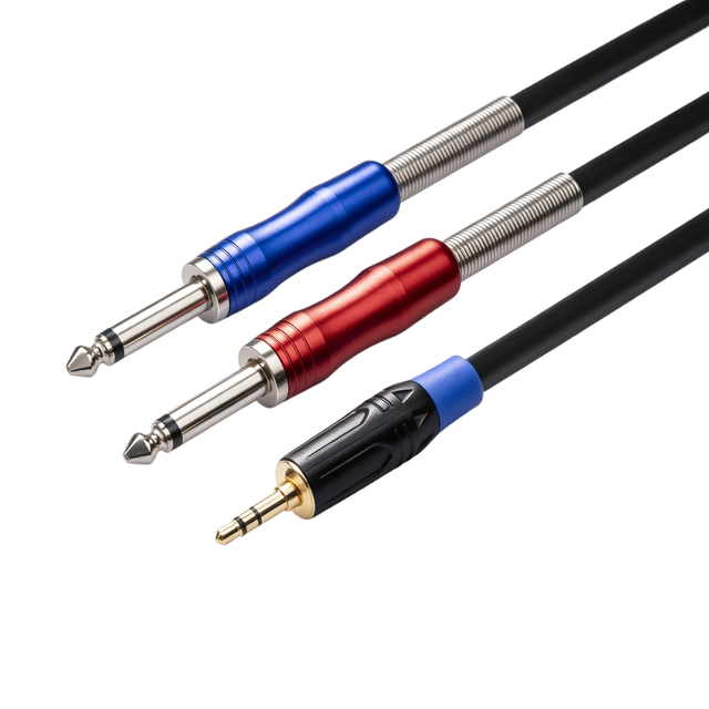 OEM Factory 3.5mm TRS Male to Dual 6.35mm TS Male Y Splitter Audio Cable Bi-directional Double Shielded Cord for Mixer Amplifier