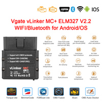 Vgate VLinker MC MC+ ELM327 V2.2 untuk Pemindai OBD2 BimmerCode untuk GM/Kendaraan Alat Diagnostik Kompatibel Android/iOS
