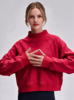 Sweat-shirt personnalisé pour femme à col montant, en molleton de coton épais, coupe oversize, pour l'automne