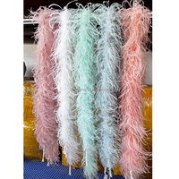 Boa en plumes d'autruche longues, teintes en rouge, 6, 8 ou 10 plis, pour guirlande de Noël, plumes de carnaval, fête, bricolage, artisanat, écharpe, robe pour femme - En promotion