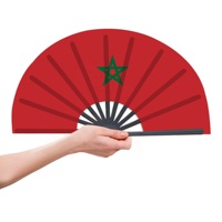 Éventail à main drapeau marocain 33cm style arabe nord-africain Éventail à thème festival léger d'ouverture et de fermeture
