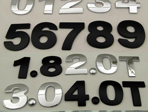 1 unidad de pegatinas 3D cromadas para coche con letras <span class=keywords><strong>A</strong></span>, <span class=keywords><strong>B</strong></span>, C, emblema de reequipamiento, oferta de palabras/letras - Product Image 3