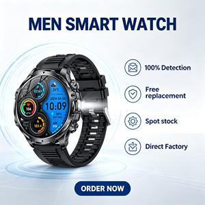 Reloj Inteligente Deportivo AK75 para Hombre, Pantalla de 1.85 Pulgadas, Linterna Integrada, Seguimiento de Salud para Presión Arterial y Oxígeno, Batería Grande de 700 mAh - Product Image 1