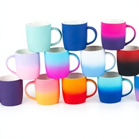 Mug à café en céramique dégradé mat, tasse à thé en porcelaine finition mate pour sublimation, logo personnalisé, vente en gros