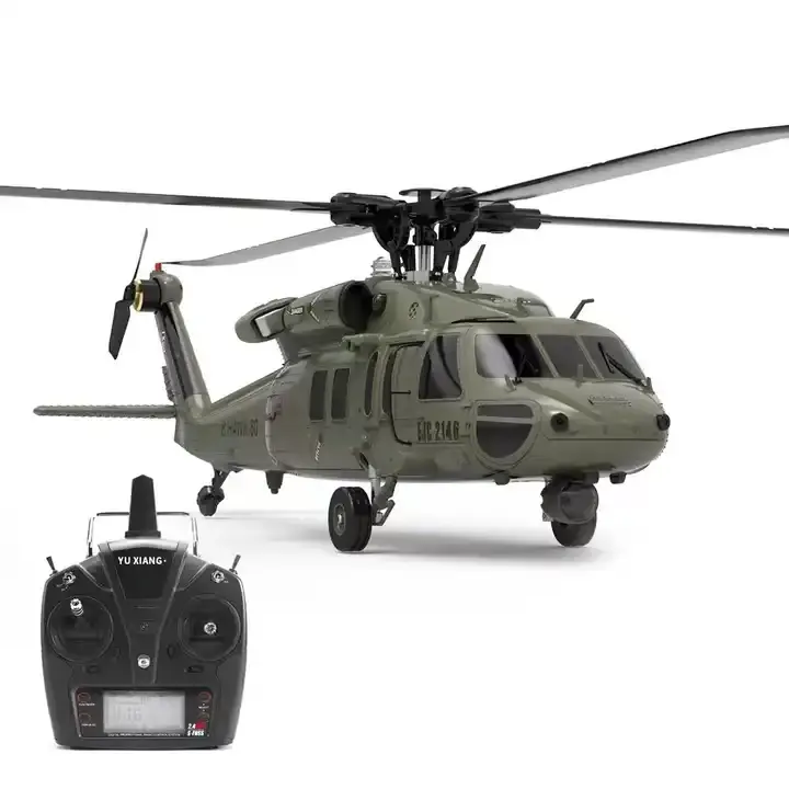 F09 UH60 BLACKHAWK 2.4GHz 6CH 3D 6G Système Double Moteur à Entraînement Direct Sans Balais 1/47 Échelle Flybarless RC Hélicoptère Modèle
