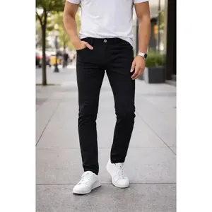 Jeans Slim Fit da Uomo Adrenaline a Vita Media con 5 Tasche in Tessuto Traspirante Elasticizzato - Product Image 1