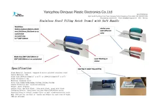 Knotch alat konstruksi baja tahan karat sekop lantai profesional alat pegangan sekop berlekuk baja tahan karat 3mm