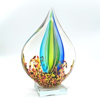 Trophée en verre d'art soufflé à la main, coloré, en forme de goutte d'eau, décoratif, prix de vente en tête de liste en 2024