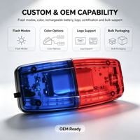 Lampe d'épaule LED rechargeable personnalisable avec logo, rouge et bleue, à clipser, clignotante, lampe de signalisation IP65 pour la sécurité des patrouilles, OEM