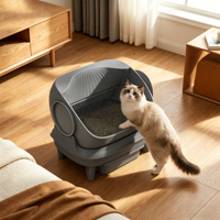 Nouvelle Litière Automatique Intelligente pour Chat 105L Grande Capacité avec Nettoyage Automatique et Contrôle via l'Application Tuya