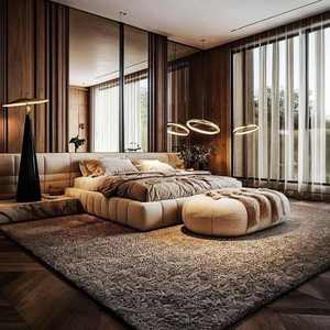 เฟอร์นิเจอร์ห้องนอนสุดหรูทันสมัย ชุดเตียงนอนสี่จุด วัสดุไม้  ลดราคาพิเศษ - Product Image 6