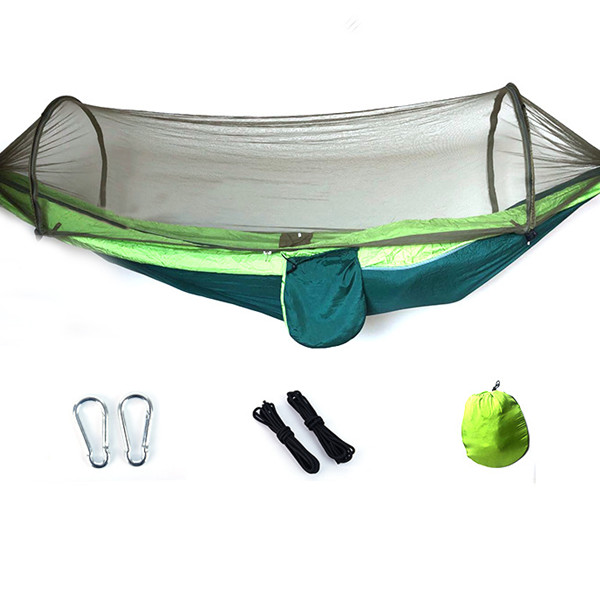 210T Nylon Lightweight Portable Hanging Hammock With Mosquito Net Nylon Parachute