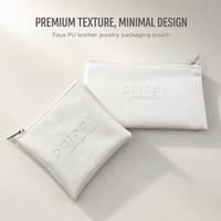 Pochette d'emballage pour bijoux en similicuir avec fermeture éclair, impression de logo personnalisé