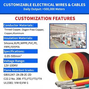Câbles électriques 400kcmil UL1015, fils en cuivre avec <span class=keywords><strong>isolation</strong></span> en PVC, câbles 200mm², câbles électriques torsadés 203mm awg THW - Product Image 5