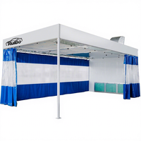 Station de préparation RuiBo : Cabine de peinture sans poussière avec rideau, poste de travail, éclairage de plafond, filtre, ventilation, mobile et modulaire