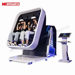 Hiburan dalam ruangan 9D VR kursi 360 derajat Flip Simulator penerbangan Cockpit mewah 2 tempat duduk Vr mesin Video game