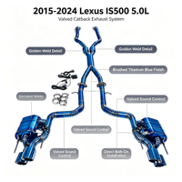 Tuyau d'échappement Valvetronic REV pour Lexus IS500 RCF GSF 5.0L V8, échappement en titane, tube intermédiaire à longueur égale avec tube en Y, double résonateur