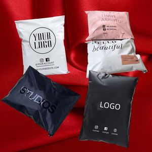 Custom Logo Branded <b>Polybag</b> Self Adhesive Sealing Mailer Bag White Large Clothing Poly Packaging Mailers With Designs - Product Image 2