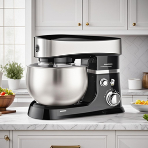 Robot culinaire électrique compact pour la maison, en plastique, avec bol mélangeur et crochet pétrisseur, 1000W, 6 vitesses, boîtier durable, vente chaude - Product Image 4