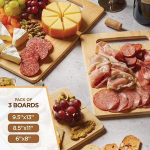 Ensemble de 3 planches à découper en bambou <span class=keywords><strong>bio</strong></span> avec logo personnalisé, planche à découper de cuisine avec poignée <span class=keywords><strong>pour</strong></span> cadeau promotionnel - Product Image 3