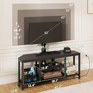 Meuble <span class=keywords><strong>TV</strong></span> d'angle moderne avec bande LED RGB, prise de courant, USB, support <span class=keywords><strong>pivotant</strong></span> réglable en hauteur pour téléviseurs de 32 à 65 pouces, vente en gros usine - Product Image 2