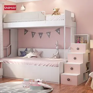 تصميم جديد سرير مرتفع خشبي الاطفال سرير لوفت سرير أطفال للبنات