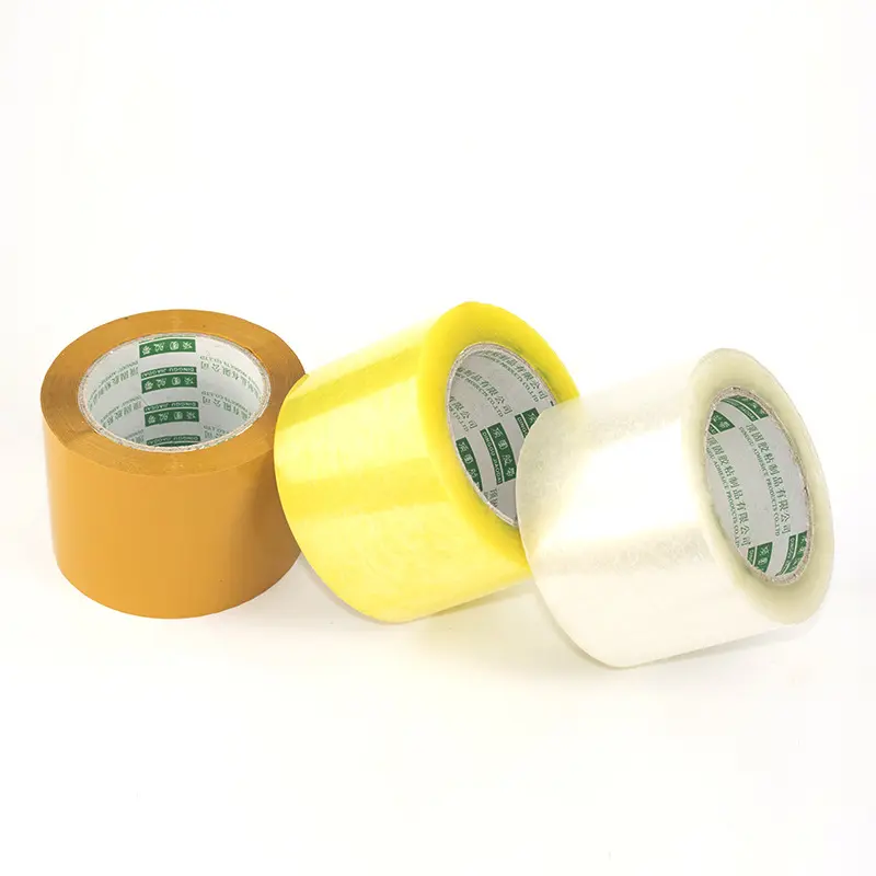Fita adesiva amarela autoadesiva e grossa, rolo de fita adesiva transparente para selar o papelão