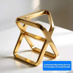 Ornements de bureau en acier inoxydable, découpés au laser sur mesure, prototypage rapide, en laiton massif creux usiné CNC, ODM Artistique - Product Image 2