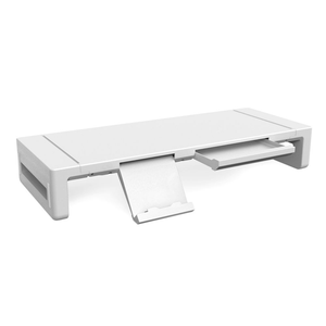 Soporte de Monitor de Escritorio Ajustable de 3 Niveles con Cajón y Soporte para Teléfono Inteligente, Soporte para Computadora - Product Image 4
