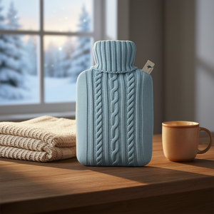 Bouillotte Hugo Frosch 1,8 l avec housse tricotée bleu pastel - Product Image 3