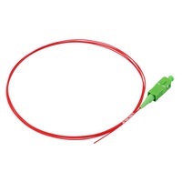 Kabel Pigtail Fiber Optik SC/APC Single Mode Simplex Merah G657A1 1M Panjang 0.9mm yang Dapat Disesuaikan