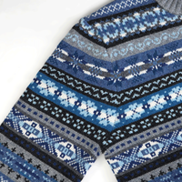AiNear Vente en gros Logo personnalisé Design Oem & Odm Fair Isle Pull-over en tricot de laine à manches longues et col rond en jacquard bleu pour hommes