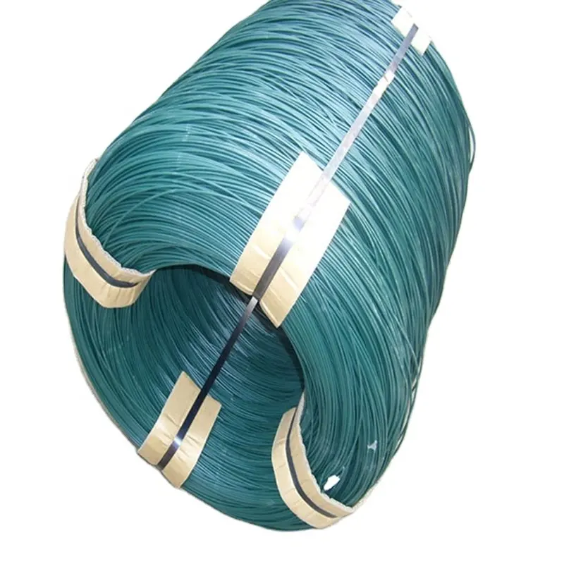 Chinese Factory Direct Sale black 9 gauge 10 gauge pvc wire green plastic wire big coil pvc coated iron wire