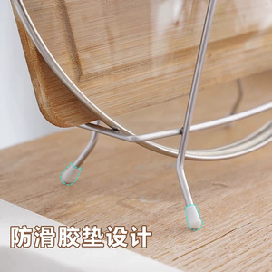 Stainless Steel Cutting Board Rack Oval Shape L Size Multipurpose <b>Kitchen</b> Countertop <b>Storage</b> Rack for Cutting Boards and Pot - Product Image 3
