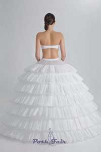 AL1643 Falda de Tul de Alta Calidad con 6 Aros y 7 Capas, Estilo Loto, <span class=keywords><strong>para</strong></span> Vestidos de Novia, Anillo de Acero Largo y Resistente de 8mm, Falda Interior de Cancán - Product Image 5