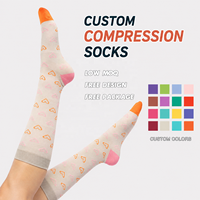 Kaos Kaki Kompresi Perawat Setinggi Lutut Warna-Warni untuk Wanita, Cocok untuk Shift Panjang, Bernapas, Pola Kustom, Logo, Produsen OEM