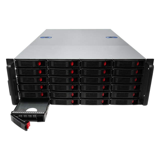 4U High-Density Storage Server Chassis 24 Drive Bay Hot-Swappable 3.5 Backplane Redundant PSU Deep Rack Fan Cold Storage NAS OEM