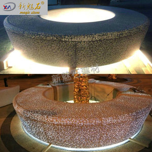 Nuevo Banco de Hormigón Translúcido Magic Stone para Árboles, Redondo, Iluminado, para Paisajismo Exterior, Color Blanco - Product Image 2