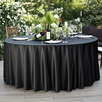 Nappe ronde de 120 pouces Nappes en velours en peluche noire pour banquet de mariage