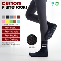 Chaussettes de yoga antidérapantes personnalisées avec points en silicone, chaussettes de Pilates respirantes, chaussettes de fitness avec logo personnalisé