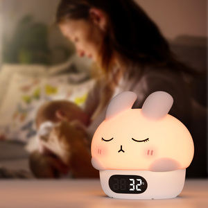 Thỏ ánh sáng ban đêm trẻ em Silicone ánh sáng <span class=keywords><strong>USB</strong></span> sạc cảm ứng Đồng hồ đèn cho trẻ em phòng ngủ cạnh giường ngủ cảm ứng động vật cừu đèn - Product Image 6