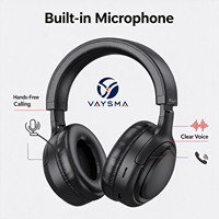 Casque sans fil supra-auriculaire BT5.3, design portable, microphone intégré, appels mains libres, jusqu'à 40H d'autonomie, casque stéréo