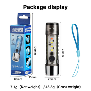 Nuova Torcia LED Portatile Multifunzione XPE+Snd con 6 Modalità di Illuminazione, Ricaricabile USB, in Plastica - Product Image 6
